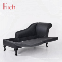 Elegant royal leather chaise lounge sofa retro queen sofa chair